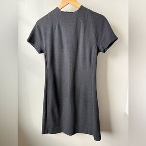 THEORY Dolman Shift Regent Knit Mini Dress Classic Preppy Dark Academia Gray S